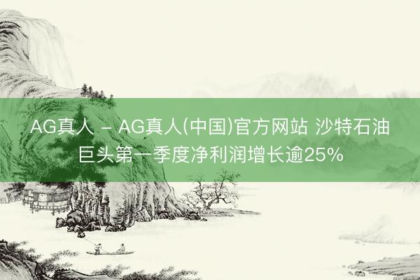 AG真人 - AG真人(中国)官方网站 沙特石油巨头第一季度净利润增长逾25%