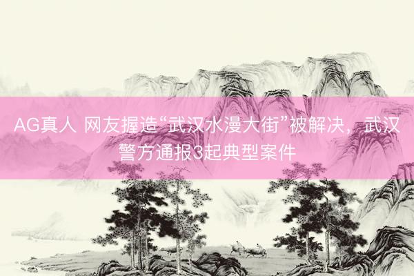 AG真人 网友握造“武汉水漫大街”被解决，武汉警方通报3起典型案件