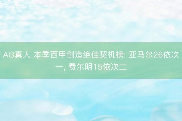 AG真人 本季西甲创造绝佳契机榜: 亚马尔26依次一， 费尔明15依次二