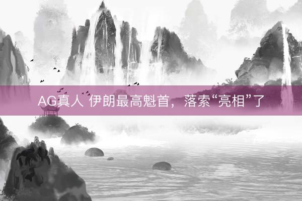 AG真人 伊朗最高魁首，落索“亮相”了