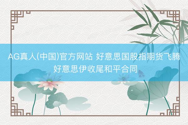 AG真人(中国)官方网站 好意思国股指期货飞腾 好意思伊收尾和平合同